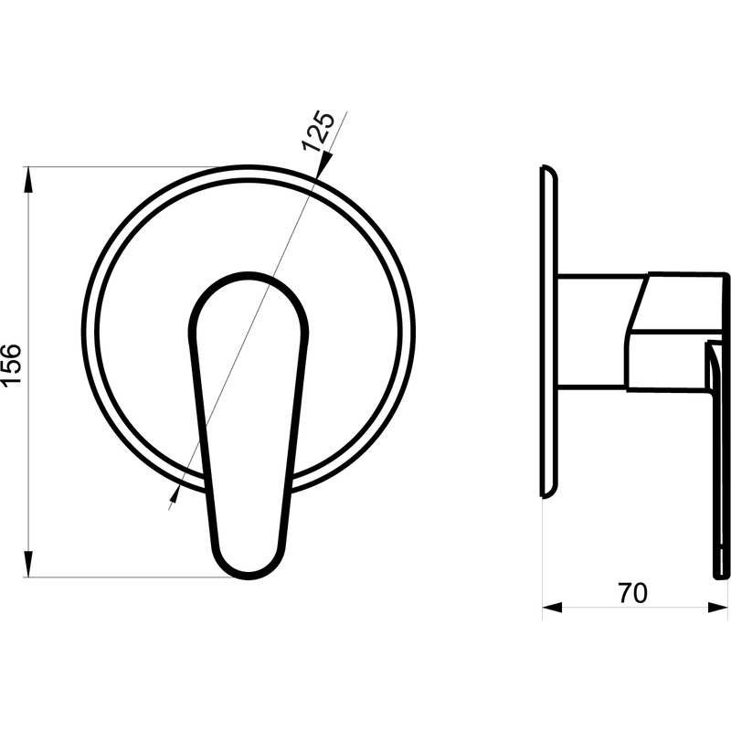 Sprchová baterie Titania Fresh, chrom, podomítková, bez příslušenství, Novaservis 96050,0