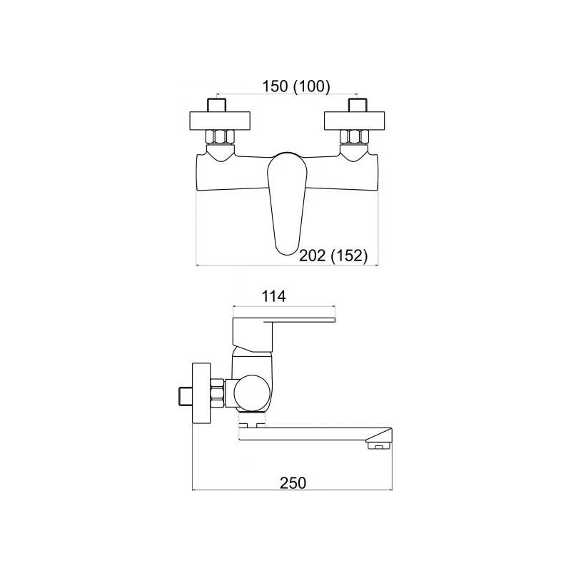 Umyvadlová baterie Titania Fresh 150 mm, chrom, nástěnná, Novaservis 96076,0