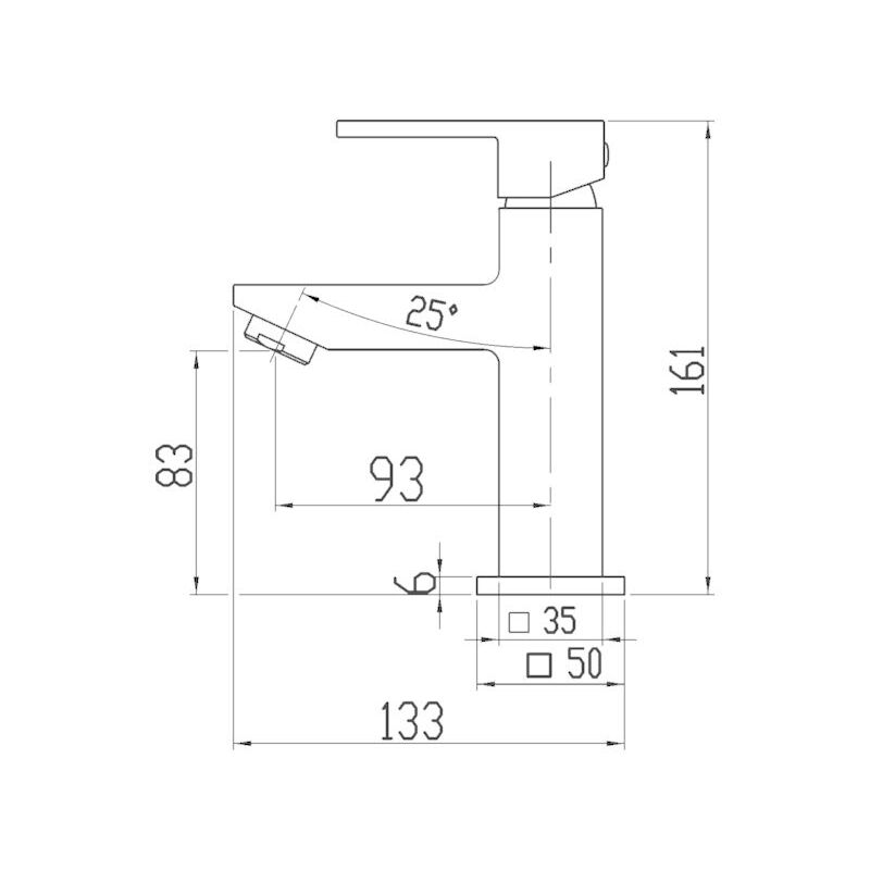 Umyvadlová baterie Titania Cube, chrom, stojánková, s výpustí, Novaservis 98803,0