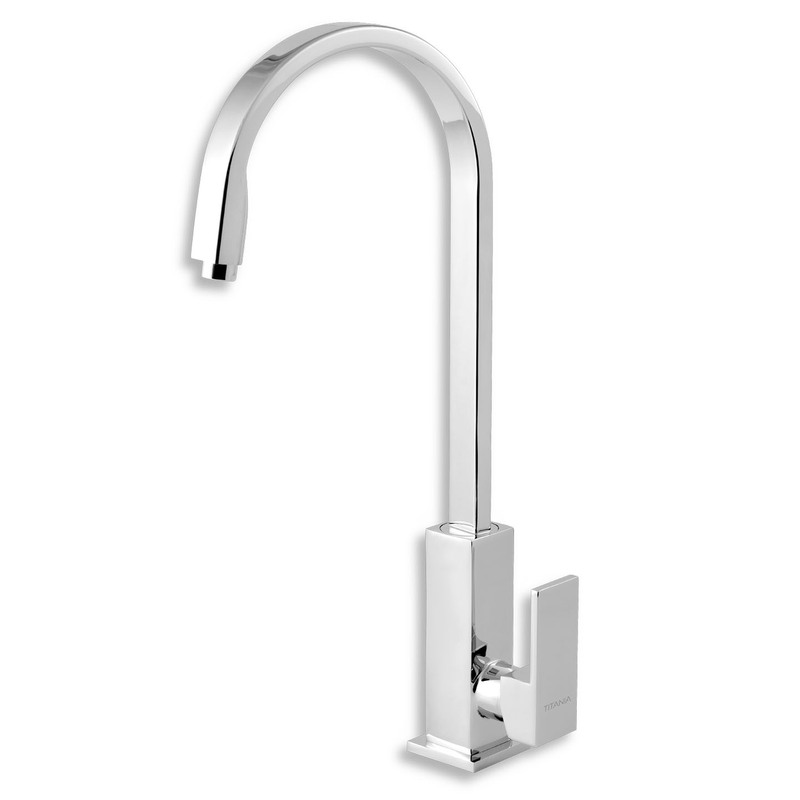 Dřezová baterie Titania Cube, chrom, stojánková, Novaservis 98813,0