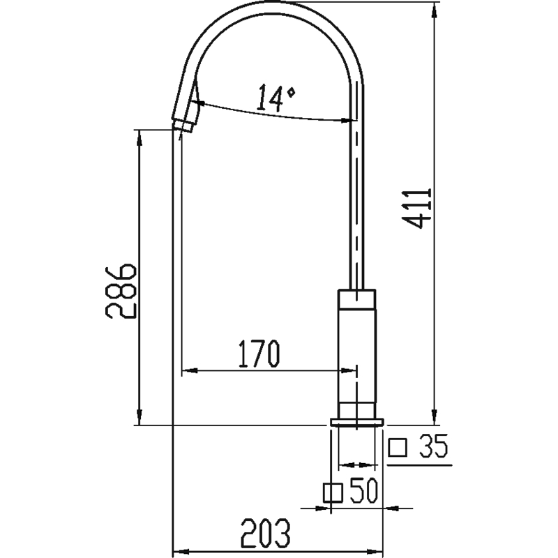 Dřezová baterie Titania Cube, chrom, stojánková, Novaservis 98813,0