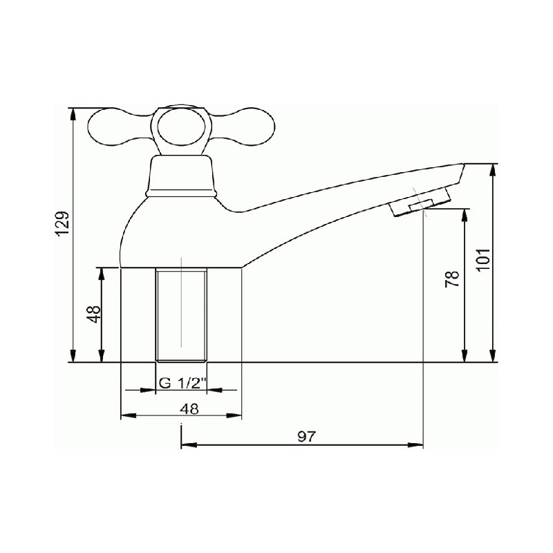 Umyvadlová baterie Titania Retro II, chrom, stojánková, bez výpusti, Novaservis 99105,0