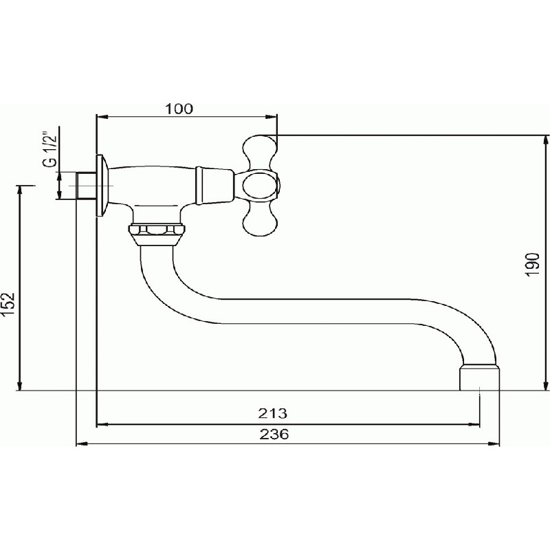 Umyvadlová baterie Titania Retro II, chrom, nástěnná, Novaservis 99107,0