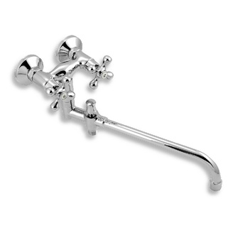 Umyvadlová paneláková baterie Titania Retro II 100 mm, chrom, nástěnná, bez příslušenství, Novaservis 99137/1,0