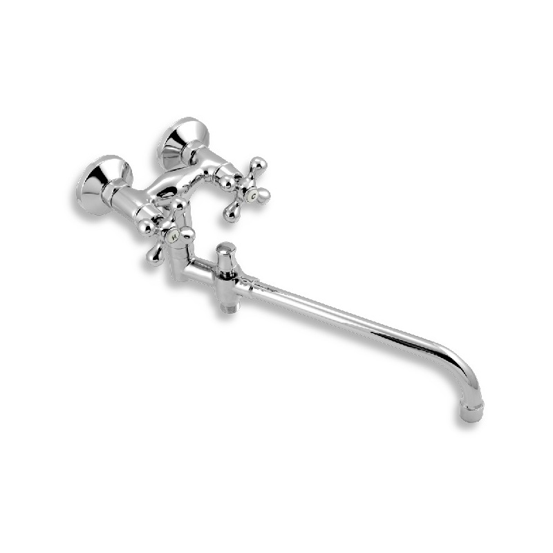 Umyvadlová paneláková baterie Titania Retro II 100 mm, chrom, nástěnná, bez příslušenství, Novaservis 99137/1,0