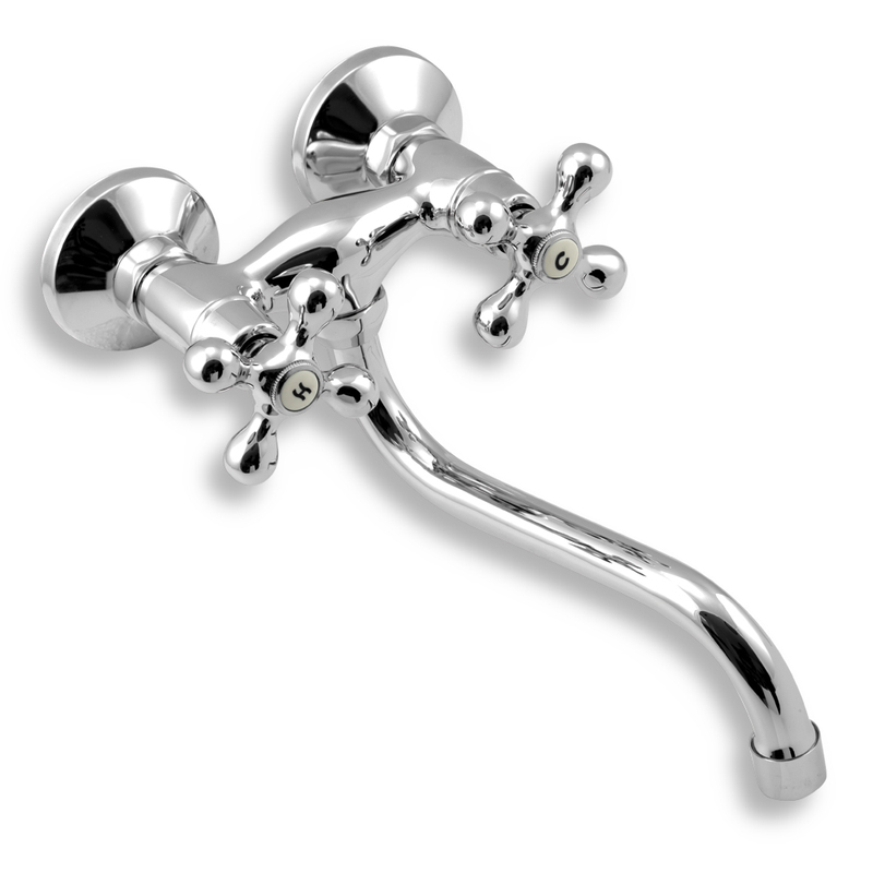 Umyvadlová baterie Titania Retro II 100 mm, chrom, nástěnná, Novaservis 99174/T,0