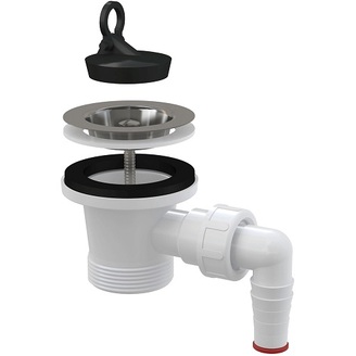 Dřezová výpusť 6/4, nerez mřížka, s přípojkou, Alcadrain A33P