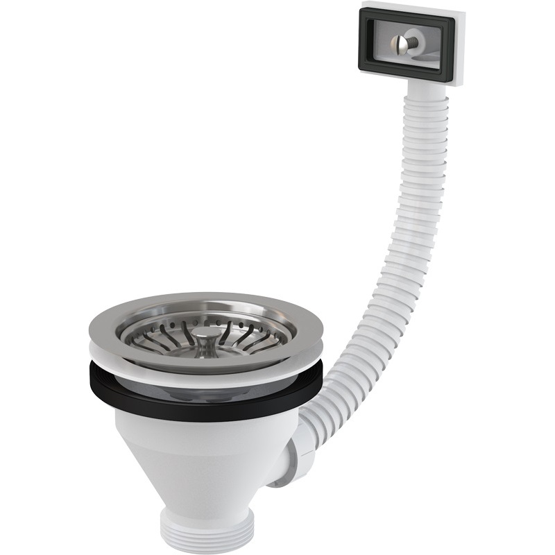 Dřezová výpusť 6/4, nerez mřížka, s flexi přepadem, Alcadrain A38