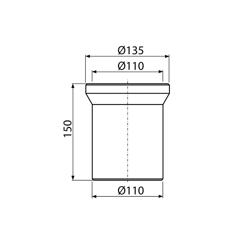 Nátrubek A91 150 mm, dopojení k WC Alcadrain