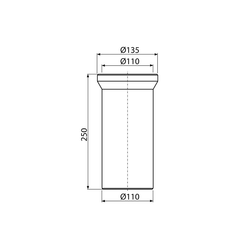 Nátrubek A91 250 mm, dopojení k WC Alcadrain