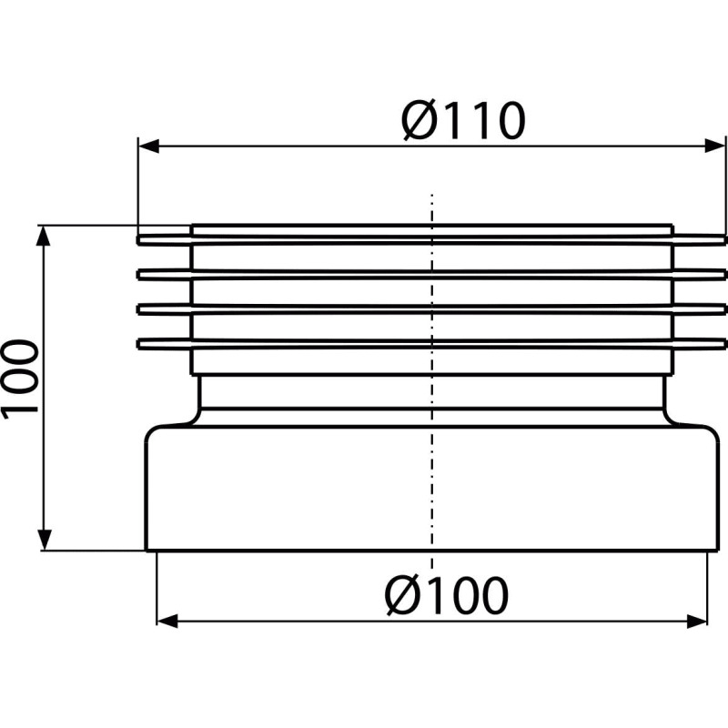 Přímá manžeta A99, dopojení k WC, Alcadrain