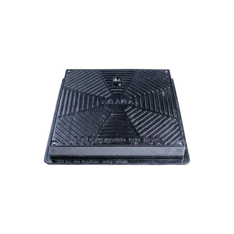 Šachtový poklop AGARA B125, litinový, 600 x 600 mm, s tlumící vložkou, HECKL