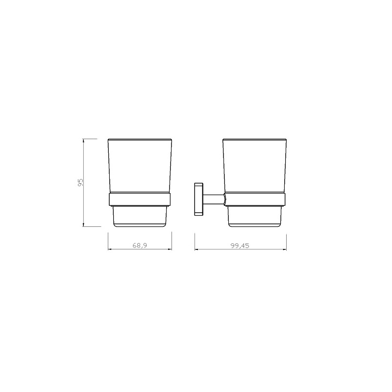Držák kartáčků a pasty Greta, sklo/černý mat, Novaservis, AGR03BL