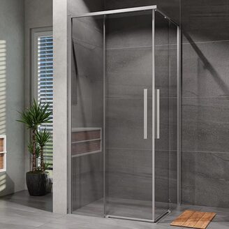 Sprchový kout Alvaro 90 x 90 cm, sklo čiré, profil aluchrom, čtverec, Lansanit CZD99