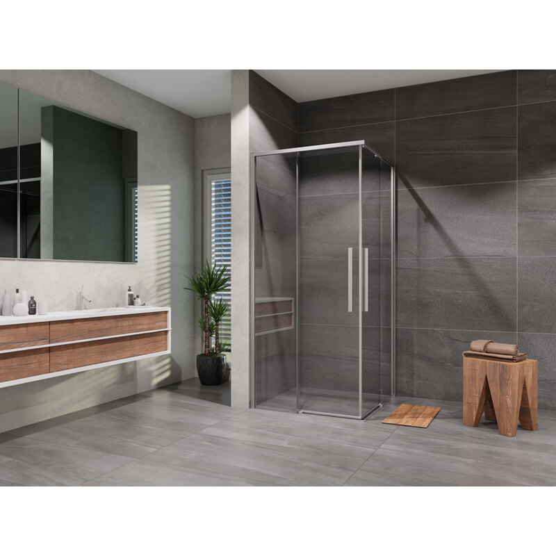 Sprchový kout Alvaro 90 x 90 cm, sklo čiré, profil aluchrom, čtverec, Lansanit CZD99