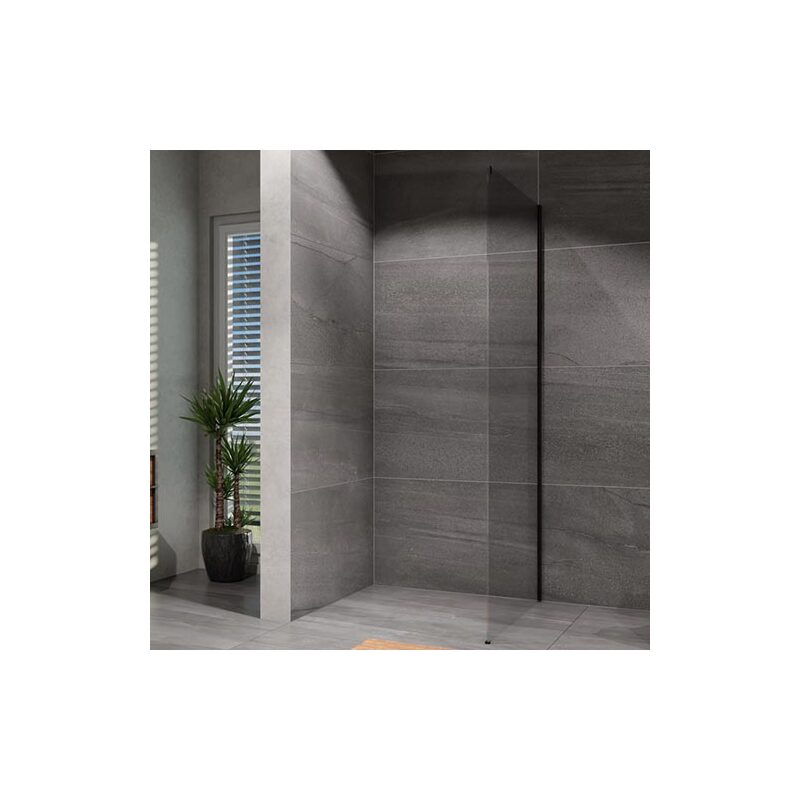 Sprchová stěna Alvaro 800 mm, sklo čiré, profil černý, Lansanit LAN05033