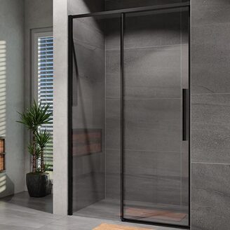 Sprchové dveře Alvaro 1200 mm, sklo čiré, profil černé, Lansanit SZD12-B