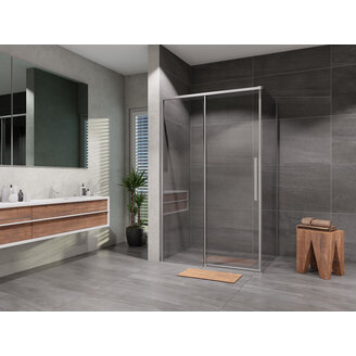 Sprchový kout Alvaro 100 x 80 cm, sklo čiré, profil aluchrom, obdélník, Lansanit SZD10/SPZD80