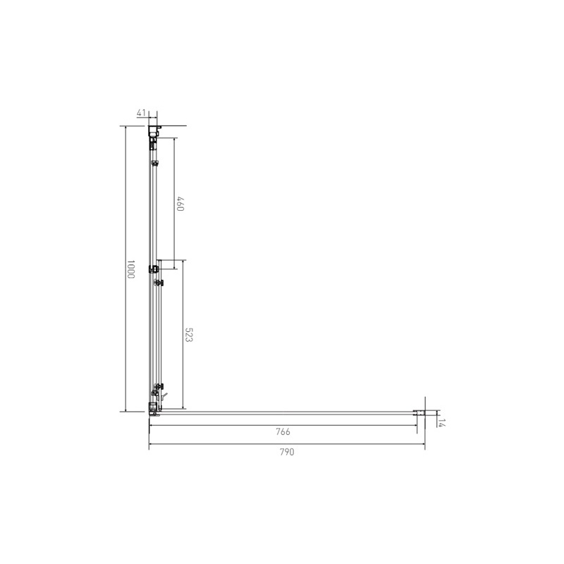 Sprchový kout Alvaro 100 x 80 cm, sklo čiré, profil aluchrom, obdélník, Lansanit SZD10/SPZD80