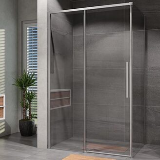 Sprchový kout Alvaro 140 x 100 cm, sklo čiré, profil aluchrom, obdélník, Lansanit SZD14/SPZD100