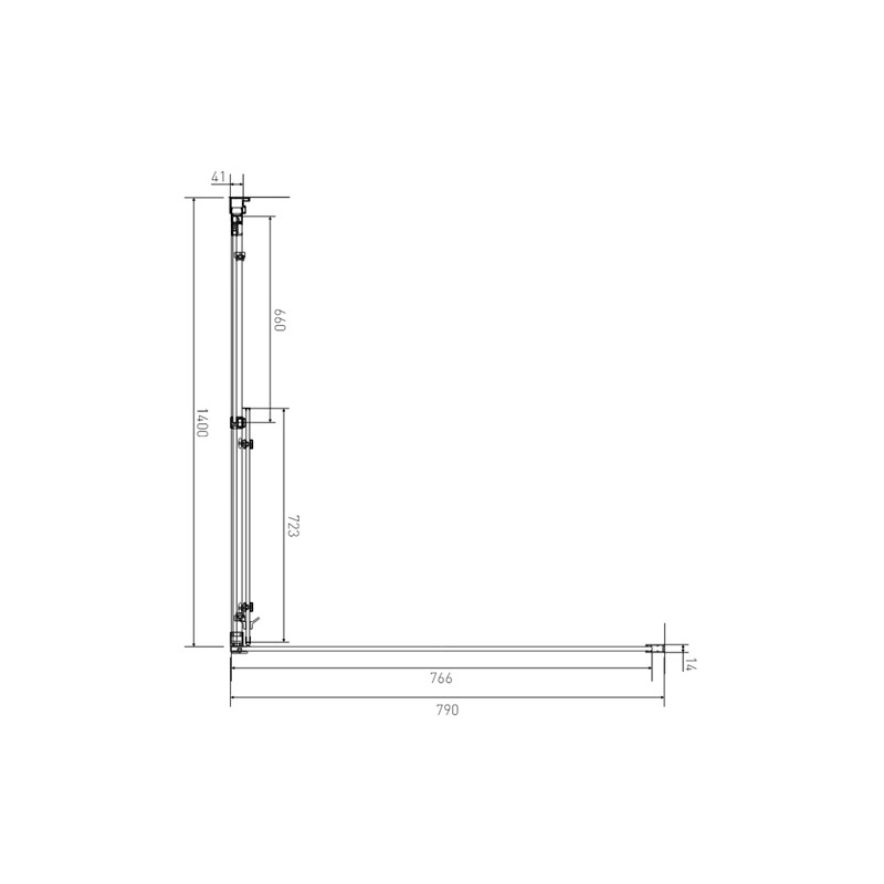 Sprchový kout Alvaro 140 x 80 cm, sklo čiré, profil aluchrom, obdélník, Lansanit SZD14/SPZD80