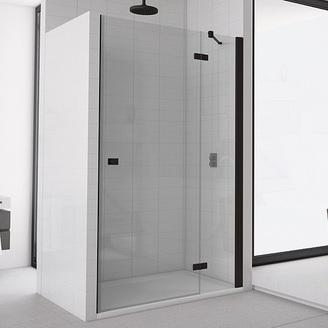 Sprchové dveře ANNEA Black AN13 P 1000 mm, sklo čiré, profil černý, pravé, SanSwiss AN13D10000607