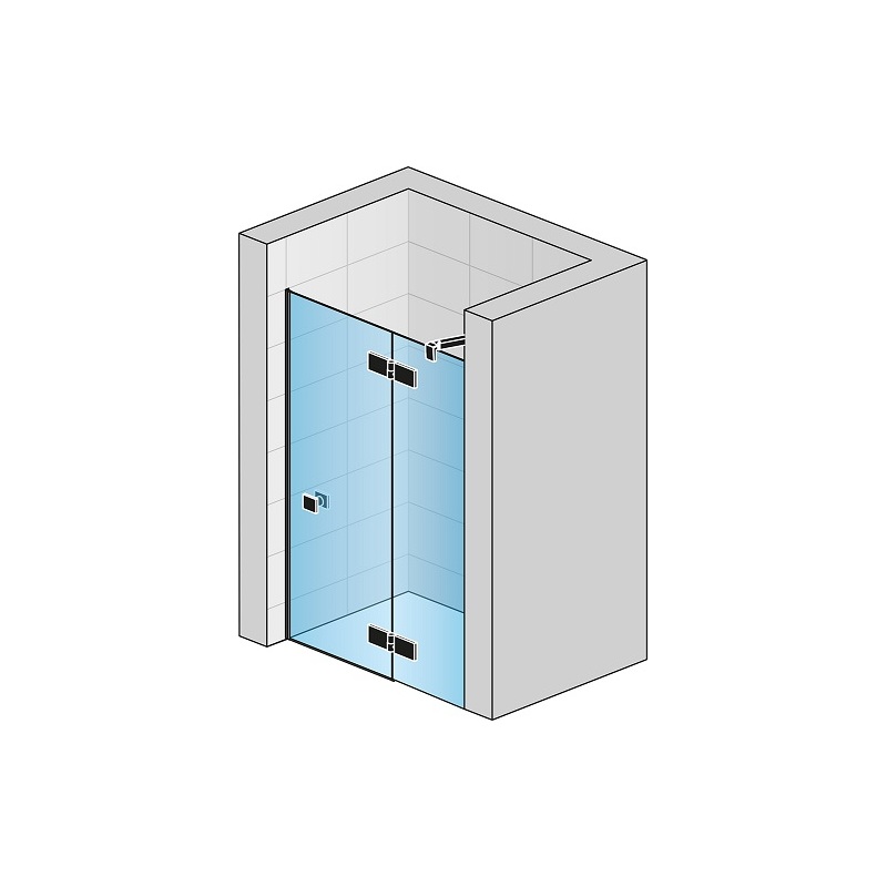Sprchové dveře ANNEA Black AN13 P 1000 mm, sklo čiré, profil černý, pravé, SanSwiss AN13D10000607