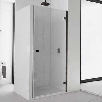 Sprchové dveře ANNEA Black AN1C P 1000 mm, sklo čiré, profil černý, pravé, SanSwiss AN1CD10000607