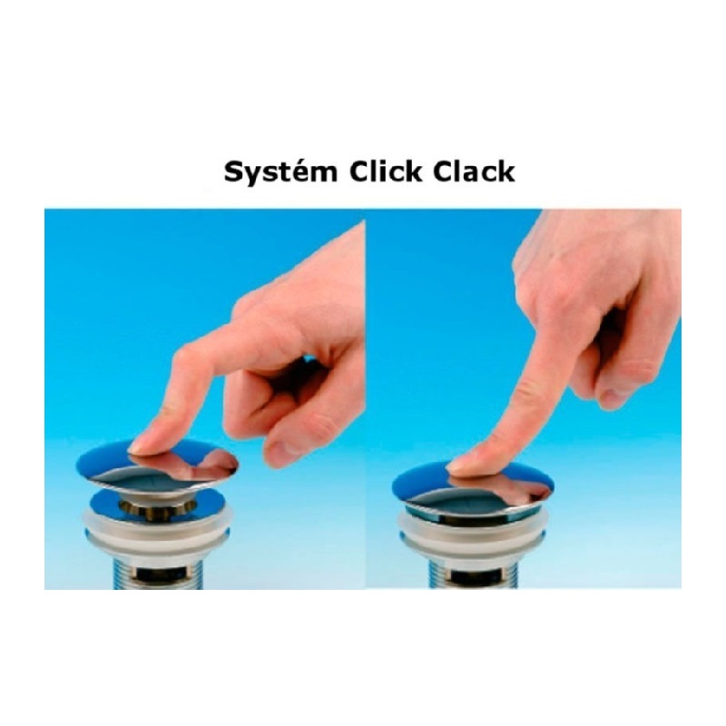 Umyvadlová výpusť 5/4, click-clack, černá/mat, Sapho AR901