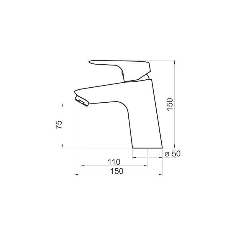 Umyvadlová baterie Titania, chrom, stojánková, bez výpustě, Novaservis 90301/1,0
