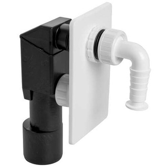 Pračkový sifon, odpad 40/50 mm, podomítkový, bílý, Plast Brno EPPP450