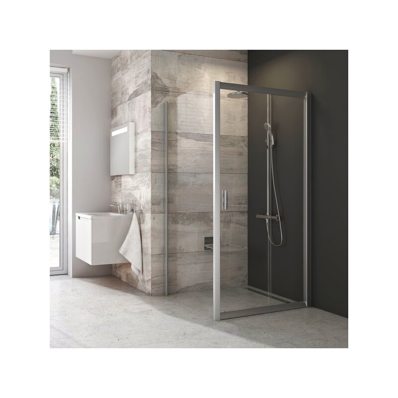 Sprchová stěna pevná Blix BLPS 900 mm, sklo transparent, profil satin, Ravak, 9BH70U00Z1