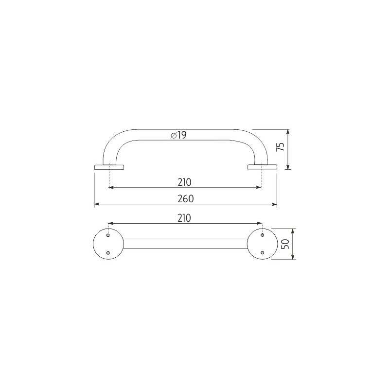 Madlo 210 x 19 mm, Nimco BM 3035M-18