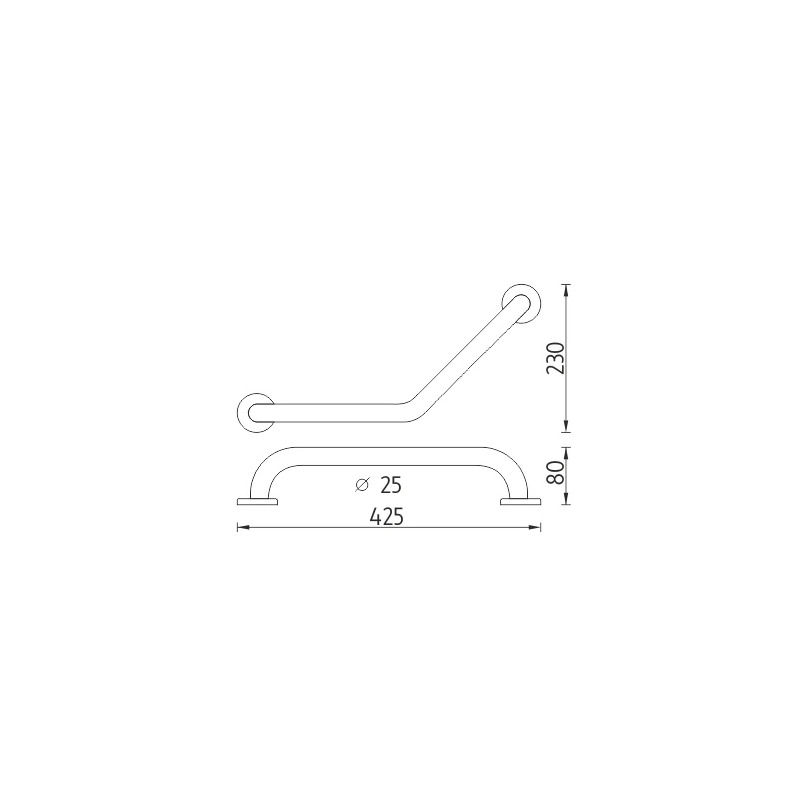 Madlo lomené 425 x 25 mm, Nimco BM 7035L-18