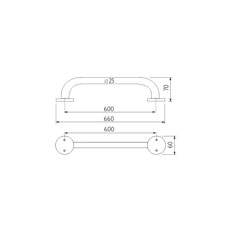 Madlo 600 x 25 mm, Nimco BM 7635-18