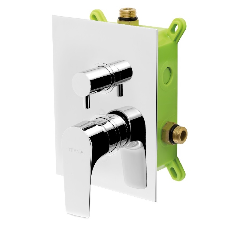 Vanová baterie Titania Nice, chrom, podomítková, bez příslušenství, Novaservis BOX97051R,0