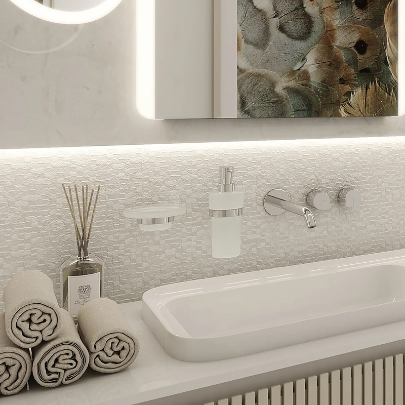 Dávkovač tekutého mýdla, pumpička mosaz BORMO chrom, sklo, Nimco BR 11031W-T-26