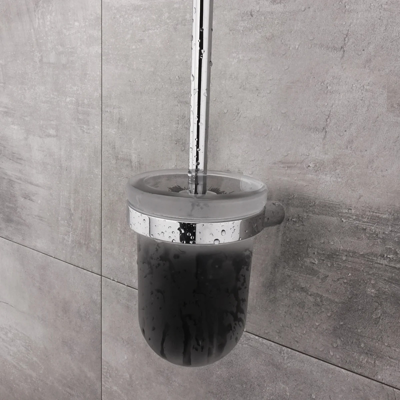 Toaletní WC kartáč BORMO 98 x 157 x 345 mm, chrom, sklo, Nimco BR 11094WN-26