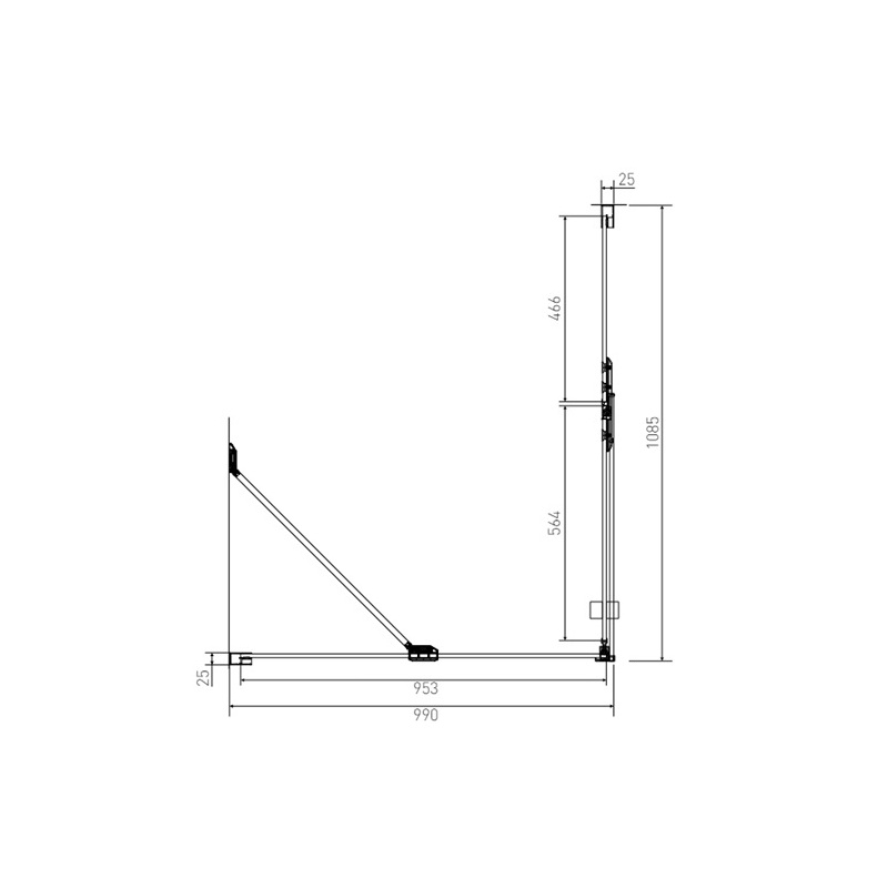 Sprchový kout Brix 110 x 100 cm, sklo čiré, profil aluchrom, obdélník, pravé provedení, Lansanit H2Y-11R/SPHY100