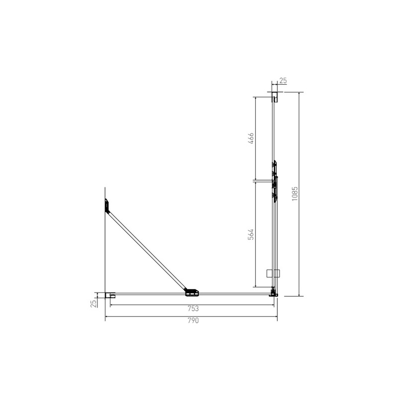 Sprchový kout Brix 110 x 80 cm, sklo čiré, profil aluchrom, obdélník, pravé provedení, Lansanit H2Y-11R/SPHY80
