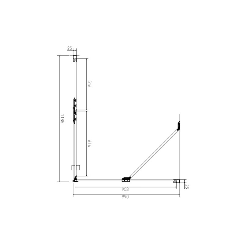 Sprchový kout Brix 120 x 100 cm, sklo čiré, profil aluchrom, obdélník, levé provedení, Lansanit H2Y-12L/SPHY100