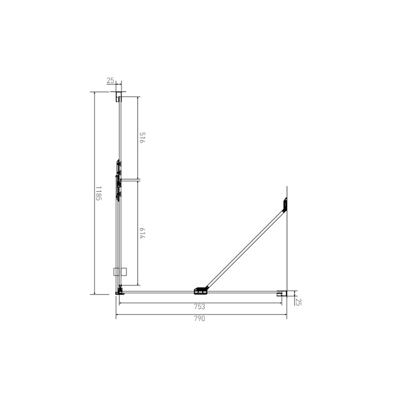 Sprchový kout Brix 120 x 80 cm, sklo čiré, profil aluchrom, obdélník, levé provedení, Lansanit H2Y-12L/SPHY80