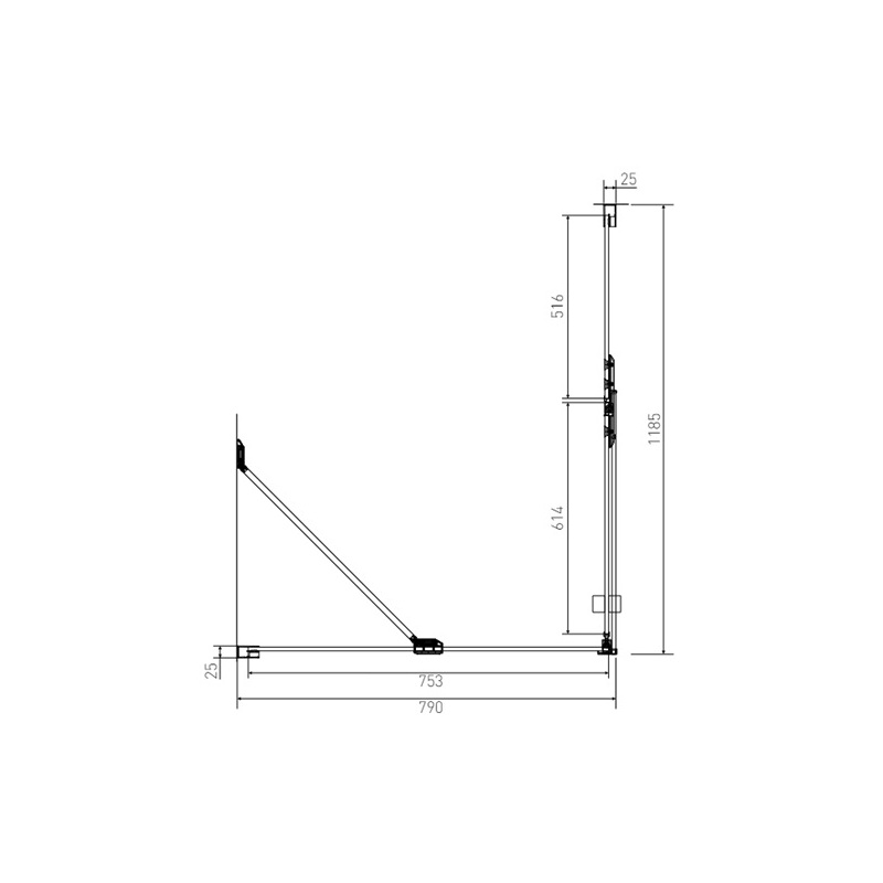 Sprchový kout Brix 120 x 80 cm, sklo čiré, profil aluchrom, obdélník, pravé provedení, Lansanit H2Y-12R/SPHY80