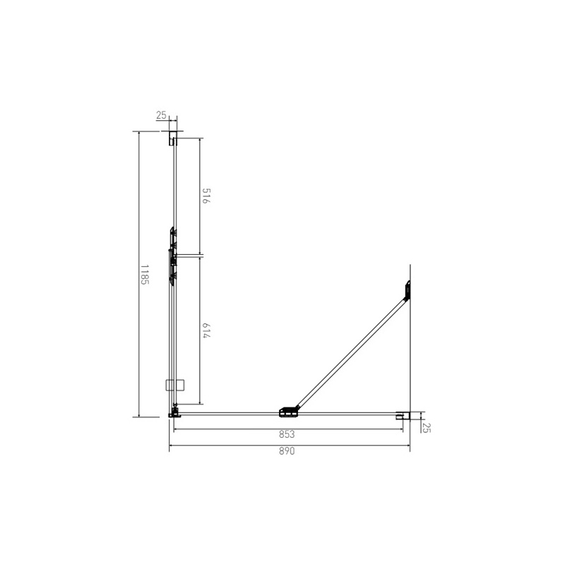 Sprchový kout Brix 120 x 90 cm, sklo čiré, profil aluchrom, obdélník, levé provedení, Lansanit H2Y-12L/SPHY90