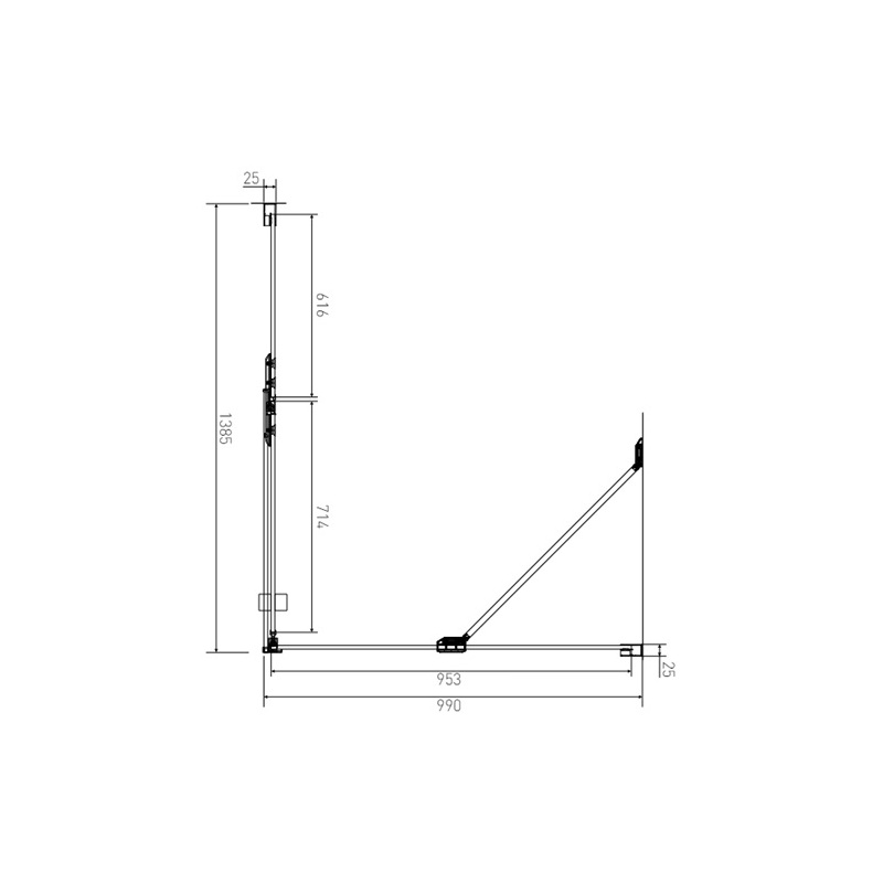 Sprchový kout Brix 140 x 100 cm, sklo čiré, profil aluchrom, obdélník, levé provedení Lansanit H2Y-14L/SPHY100