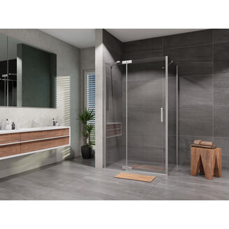 Sprchový kout Brix 140 x 80 cm, sklo čiré, profil aluchrom, obdélník, levé provedení, Lansanit H2Y-14L/SPHY80