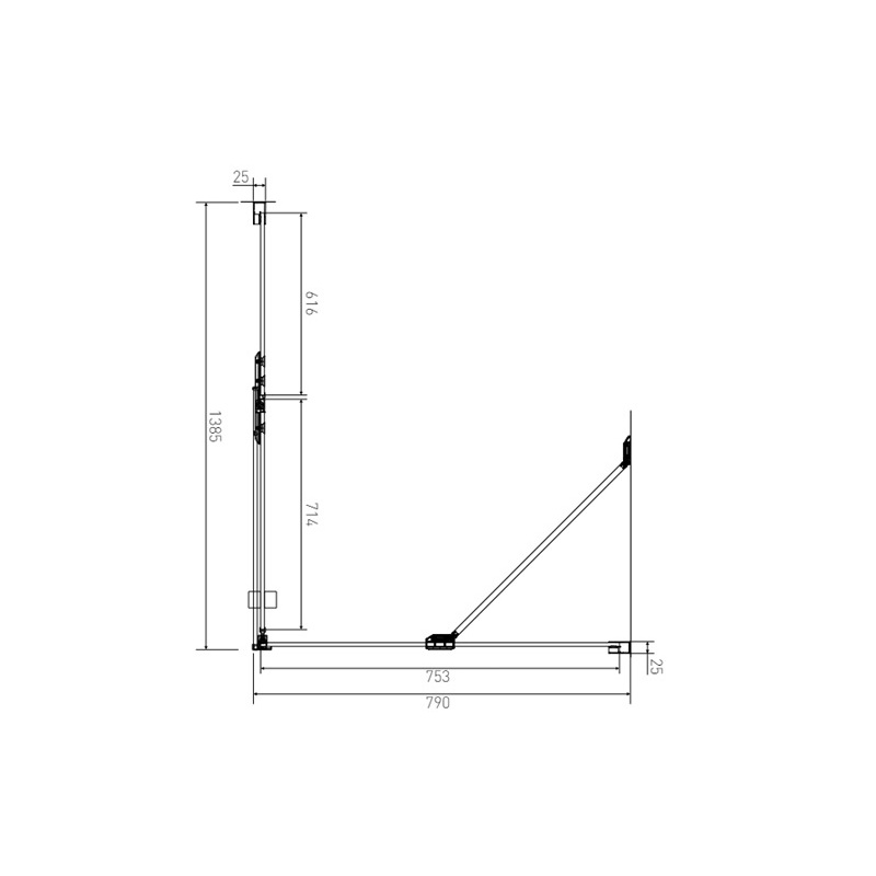 Sprchový kout Brix 140 x 80 cm, sklo čiré, profil aluchrom, obdélník, levé provedení, Lansanit H2Y-14L/SPHY80