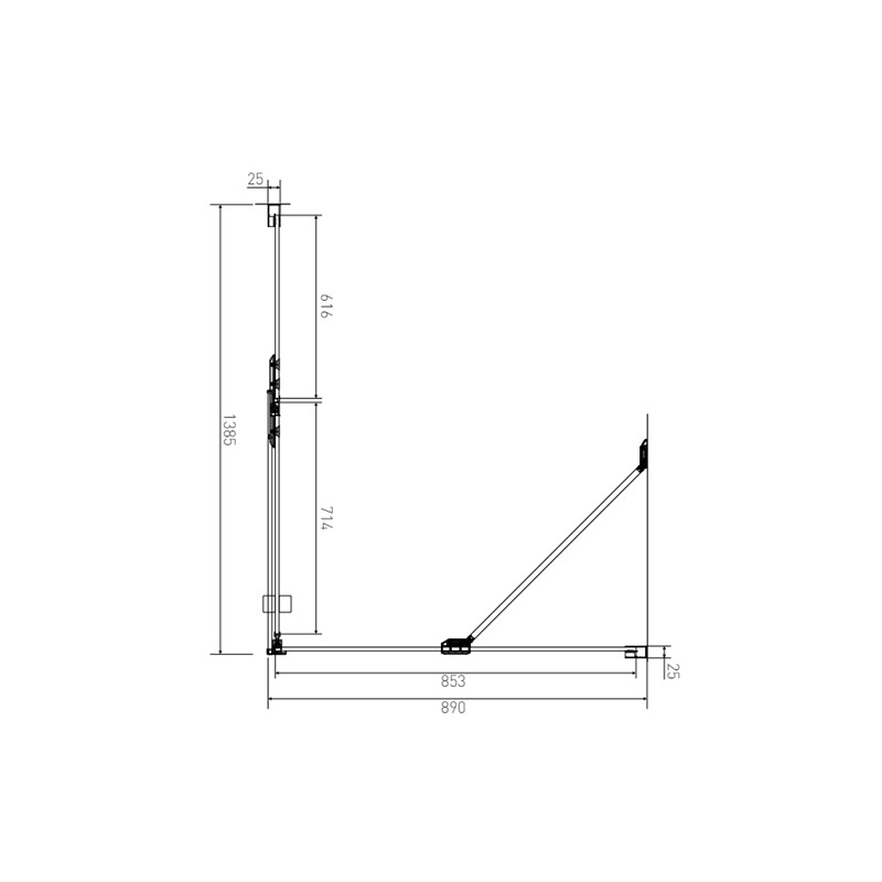 Sprchový kout Brix 140 x 90 cm, sklo čiré, profil aluchrom, obdélník, levé provedení, Lansanit H2Y-14L/SPHY90