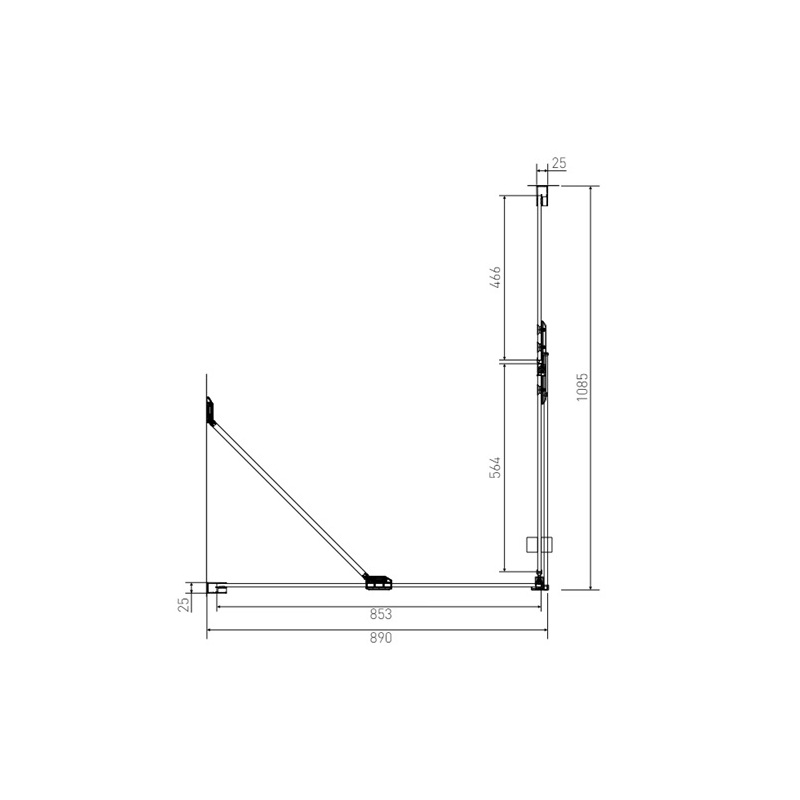 Sprchový kout Brix 110 x 90 cm, sklo čiré, profil aluchrom, obdélník, pravé provedení, Lansanit H2Y-11R/SPHY90