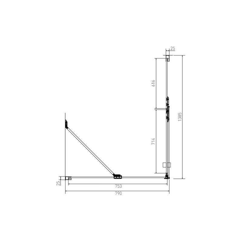Sprchový kout Brix 140 x 80 cm, sklo čiré, profil aluchrom, obdélník, pravé provedení, Lansanit H2Y-14R/SPHY80